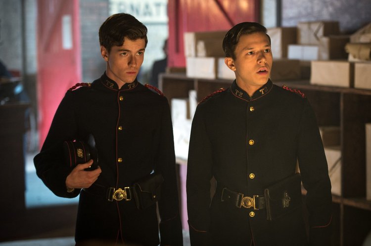 Jassa in uniform on the set of Ripper Street