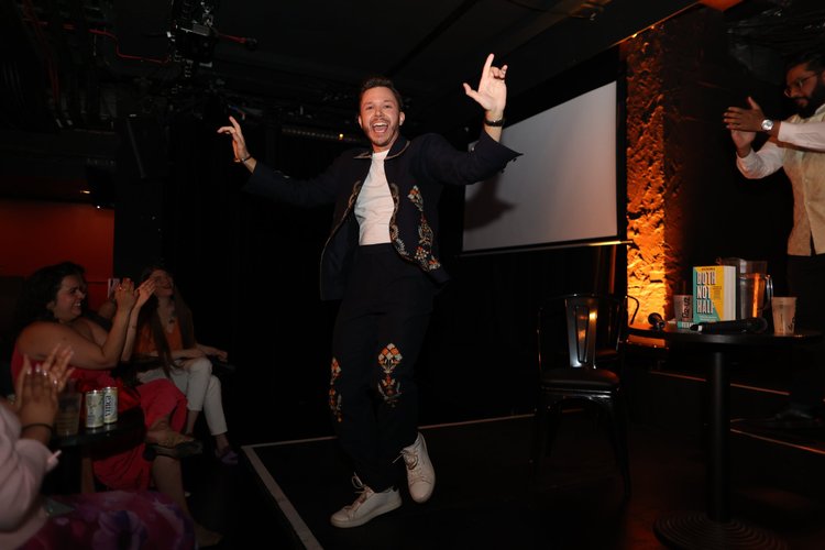 Jassa dancing at the paperback launch at Soho Theatre
